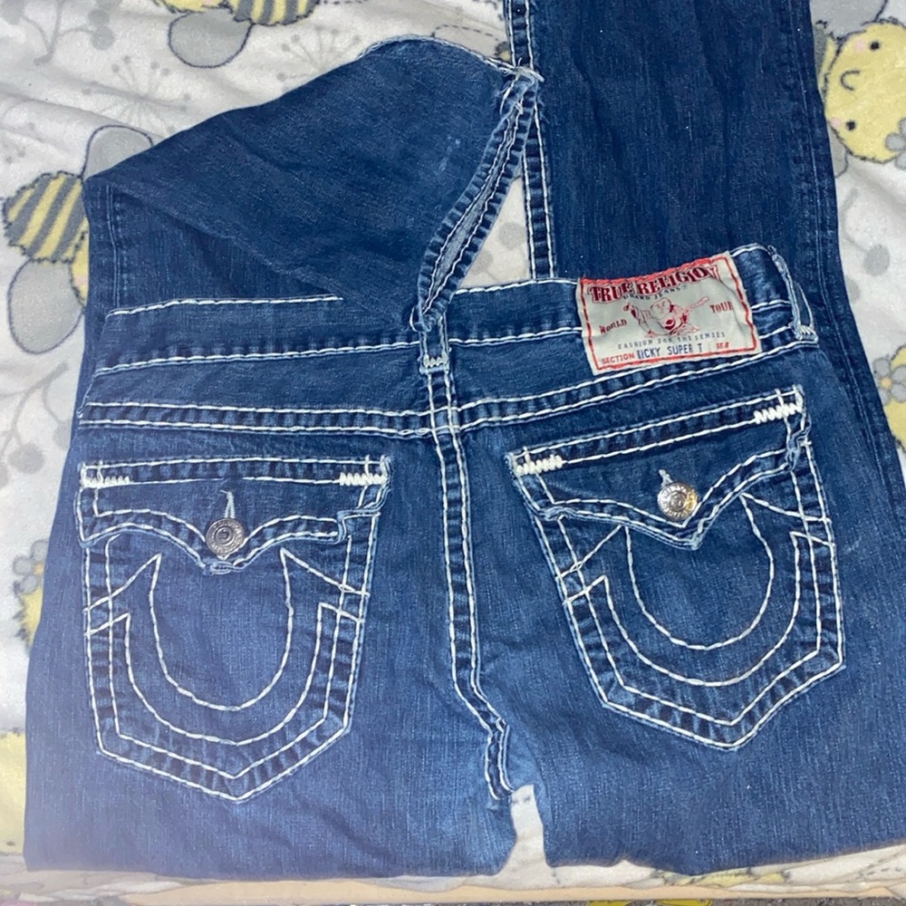 Men’s true religion thick stitch jeans